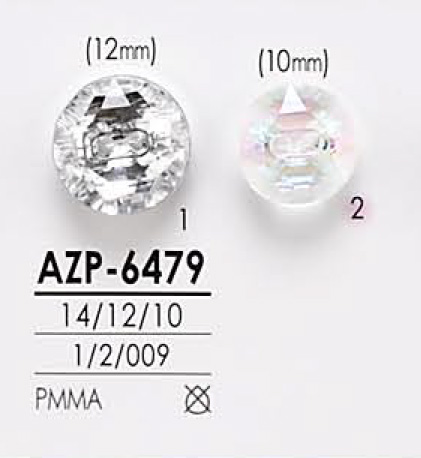 AZP6479 极光珍珠钻石切割纽扣 爱丽丝纽扣