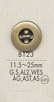 B123 用于衬衫和夹克的简单彩色金属纽扣 大阪纽扣（DAIYA BUTTON）