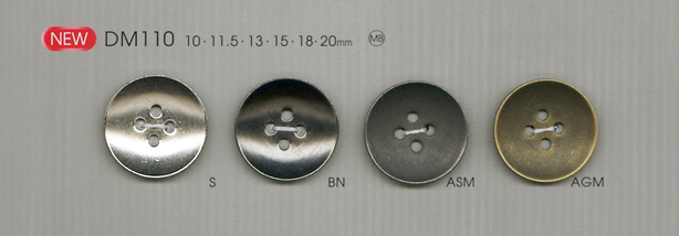 DM110 用于衬衫和夹克的优雅简约金属纽扣 大阪纽扣（DAIYA BUTTON）