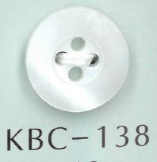 KBC-138 BIANCO SHELL 4孔中心空心贝壳纽扣 坂本才治商店