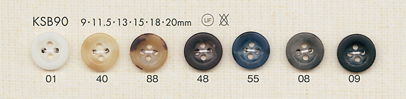 KSB90 优雅的 4 孔聚酯纤维纽扣 大阪纽扣（DAIYA BUTTON）