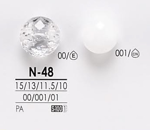 N48 用于透明度和染色的钻石切割纽扣 爱丽丝纽扣