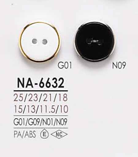 NA6632 染色用两孔铆钉纽扣 爱丽丝纽扣