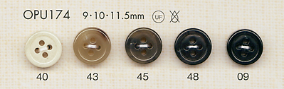 OPU174 [停产] 4 孔聚酯纤维纽扣，用于衬衫和衬衫 大阪纽扣（DAIYA BUTTON）
