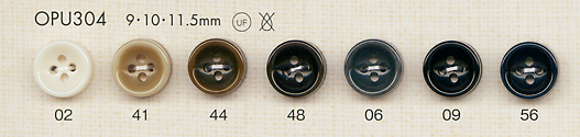 OPU304 用于衬衫和衬衫的涩可爱 4 孔聚酯纤维纽扣 大阪纽扣（DAIYA BUTTON）