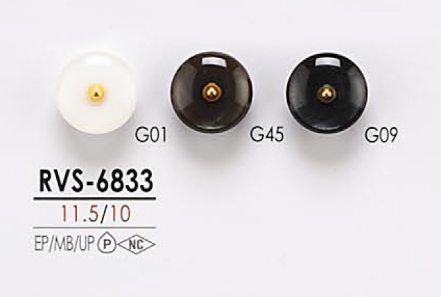RVS6833 用于染色针卷曲色调金属球纽扣 爱丽丝纽扣