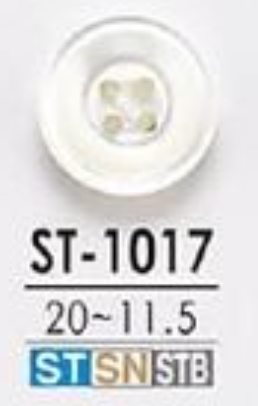 ST1017 由尖尾螺制成，正面有 4 个孔，有光泽的纽扣 爱丽丝纽扣