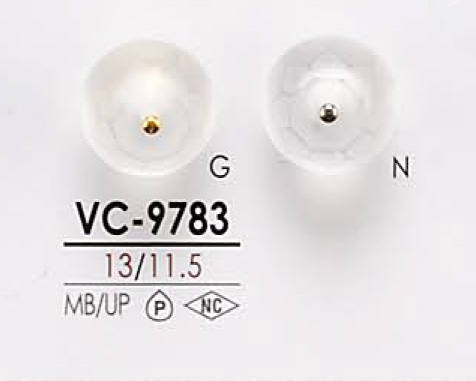 VC9783 染色用仿贝壳针卷纽扣 爱丽丝纽扣