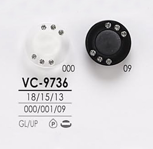 VC9736 染色用水晶石纽扣 爱丽丝纽扣