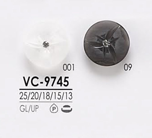 VC9745 用于染色，粉红色卷曲状水晶石纽扣 爱丽丝纽扣
