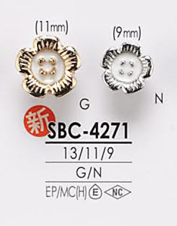 SBC4271 用于染色的花卉图形元素金属纽扣 爱丽丝纽扣