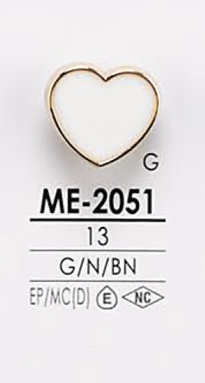 ME2051 染色用心形金属纽扣 爱丽丝纽扣