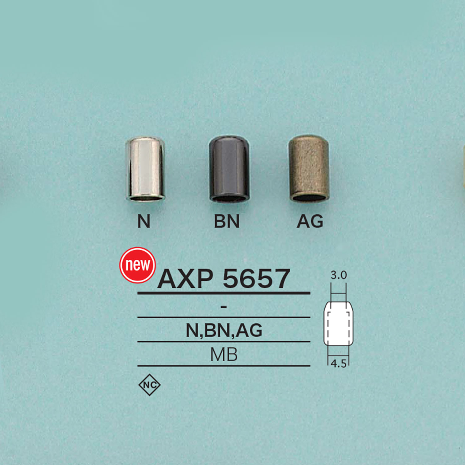AXP5657 圆柱绳帽[扣和环] 爱丽丝纽扣