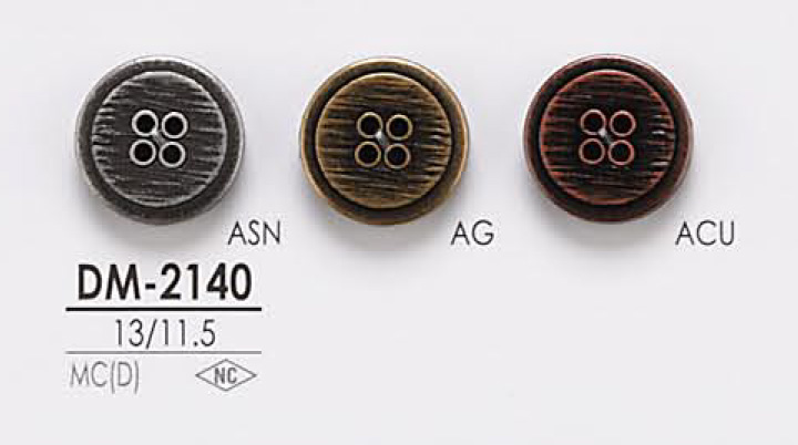 DM2140 用于夹克和西装的 4 孔金属纽扣 爱丽丝纽扣