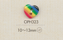OPH323 DAIYA BUTTONS 心形聚酯纤维纽扣（彩虹） 大阪纽扣（DAIYA BUTTON）