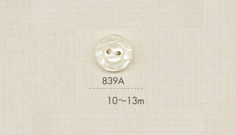 839A DAIYA BUTTONS 两仿贝壳聚酯纤维纽扣（花朵图案） 大阪纽扣（DAIYA BUTTON）