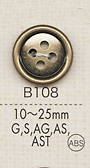 B108 用于衬衫和夹克的简单彩色金属纽扣 大阪纽扣（DAIYA BUTTON）