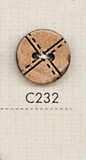 C232 天然材料2孔天然木制纽扣 大阪纽扣（DAIYA BUTTON）