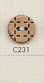 C231 天然材料 2 孔针式木制纽扣 大阪纽扣（DAIYA BUTTON）