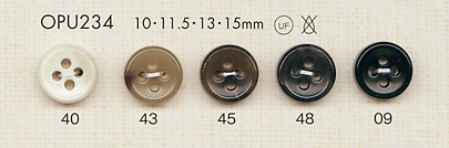 OPU234 4孔聚酯纤维纽扣，用于衬衫和衬衫 大阪纽扣（DAIYA BUTTON）