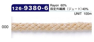 126-9380-6 黄麻混绳子[缎带/丝带带绳子]