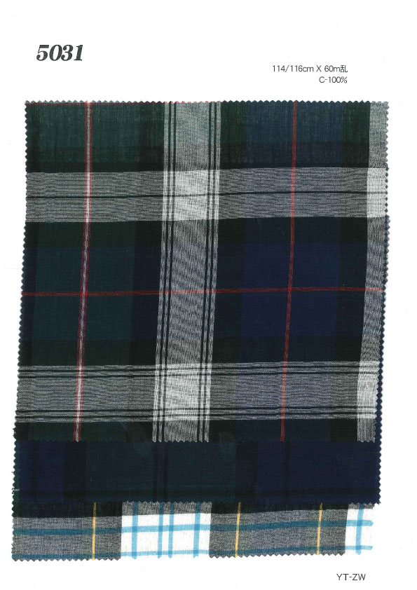 MU5031 精纺细布格纹[面料] 植山织物