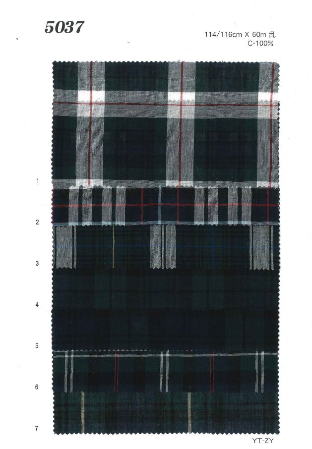 MU5037 精纺细布格纹[面料] 植山织物