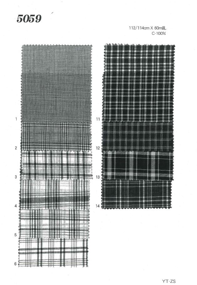 MU5059 精纺细布格纹[面料] 植山织物