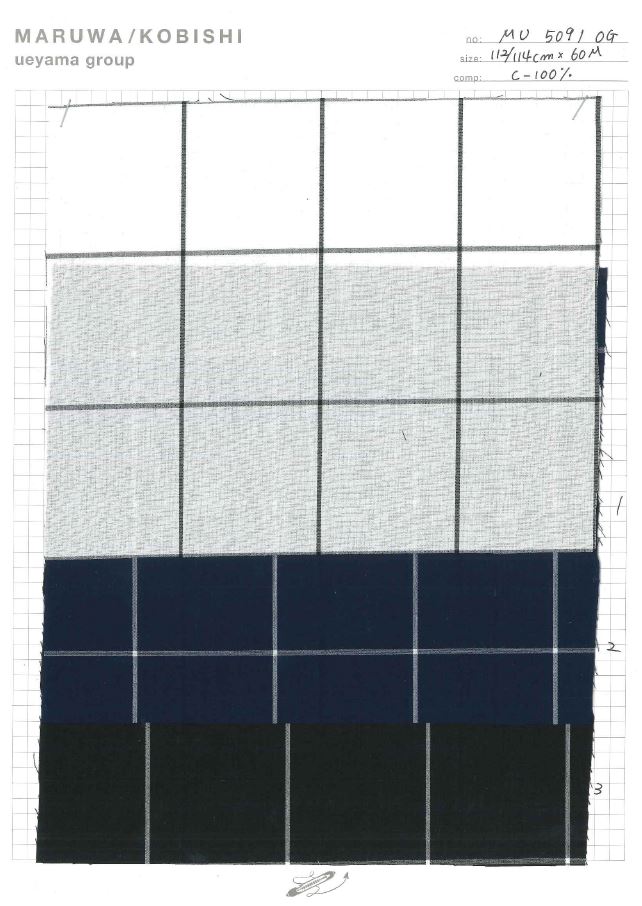 MU5091 高密度平织格纹[面料] 植山织物
