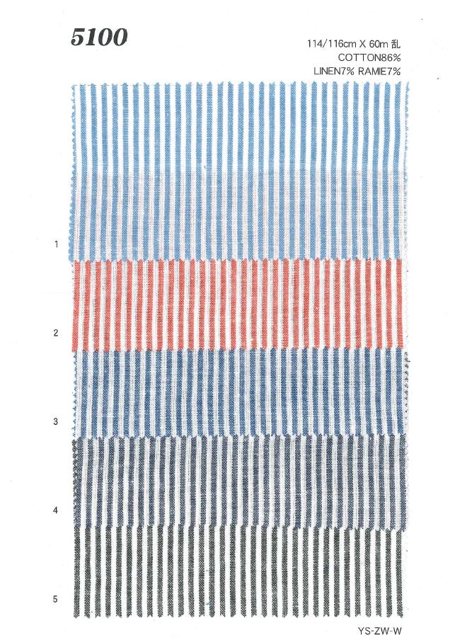 MU5100 麻条纹[面料] 植山织物