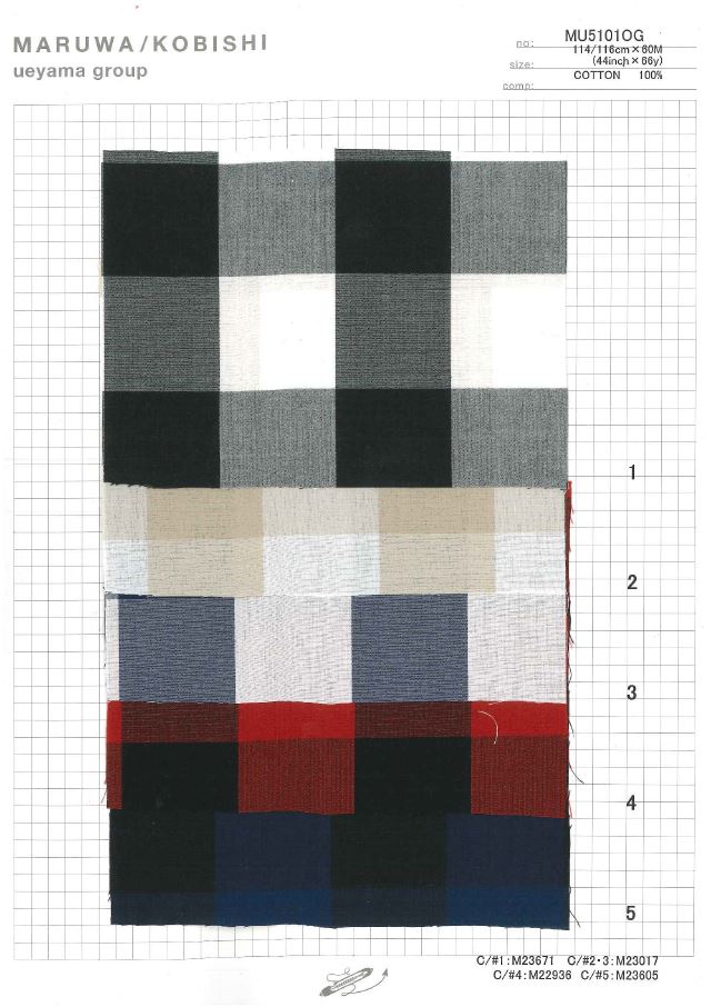 MU5101OG 高密度平织块格纹[面料] 植山织物
