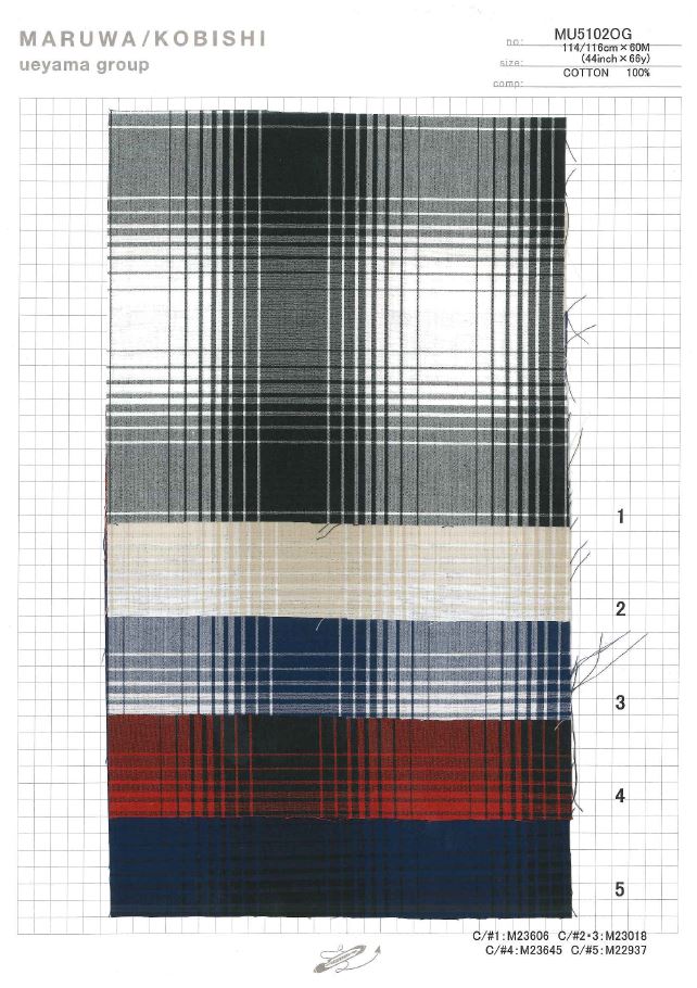 MU5102OG 高密度平织格纹中断[面料] 植山织物