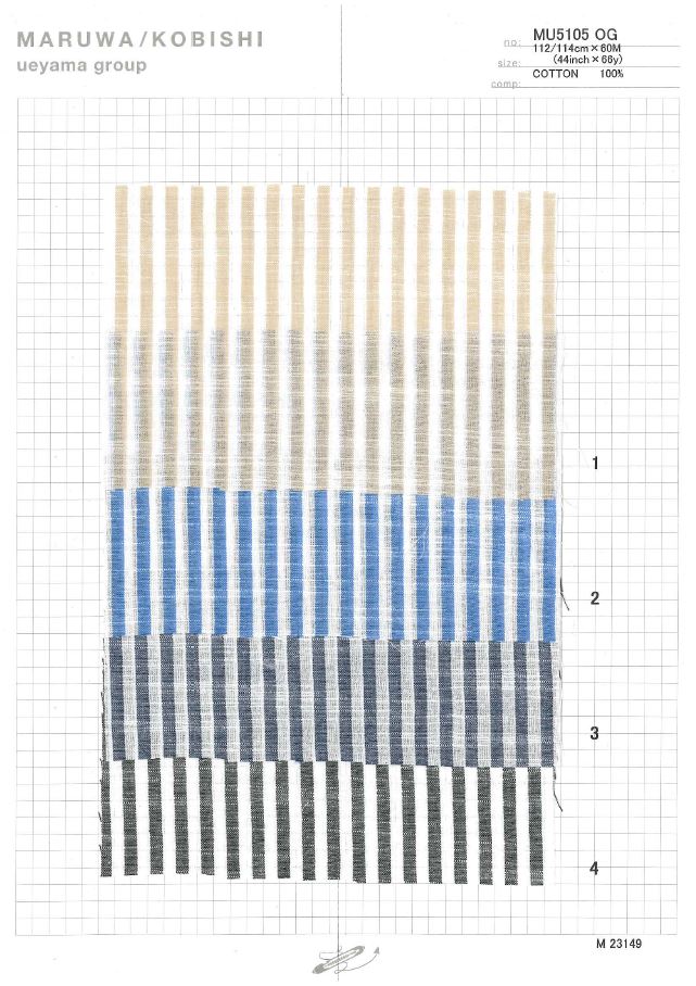 MU5105OG 竹节线条纹[面料] 植山织物