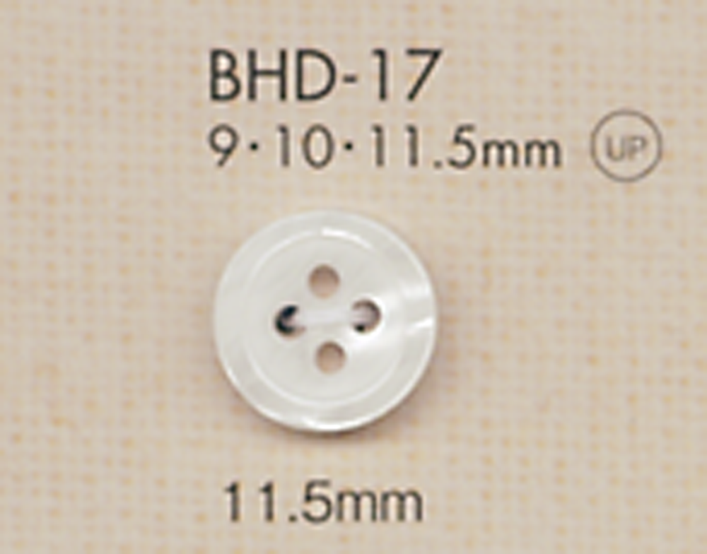 BHD17 DAIYA BUTTONS 四孔RIVER SHELL 仿聚酯纤维纽扣，带防震有边 大阪纽扣（DAIYA BUTTON）