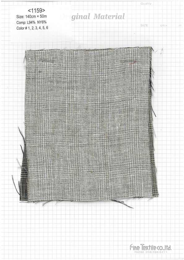 1159 亚麻格子格纹水洗加工[面料] 精细纺织品