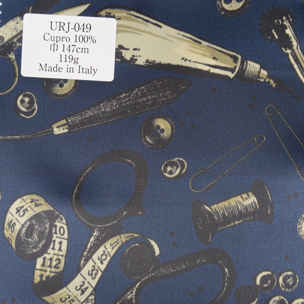 URJ-049 意大利铜氨100% 印花里料环工具和纽扣设计 蓝色 TCS