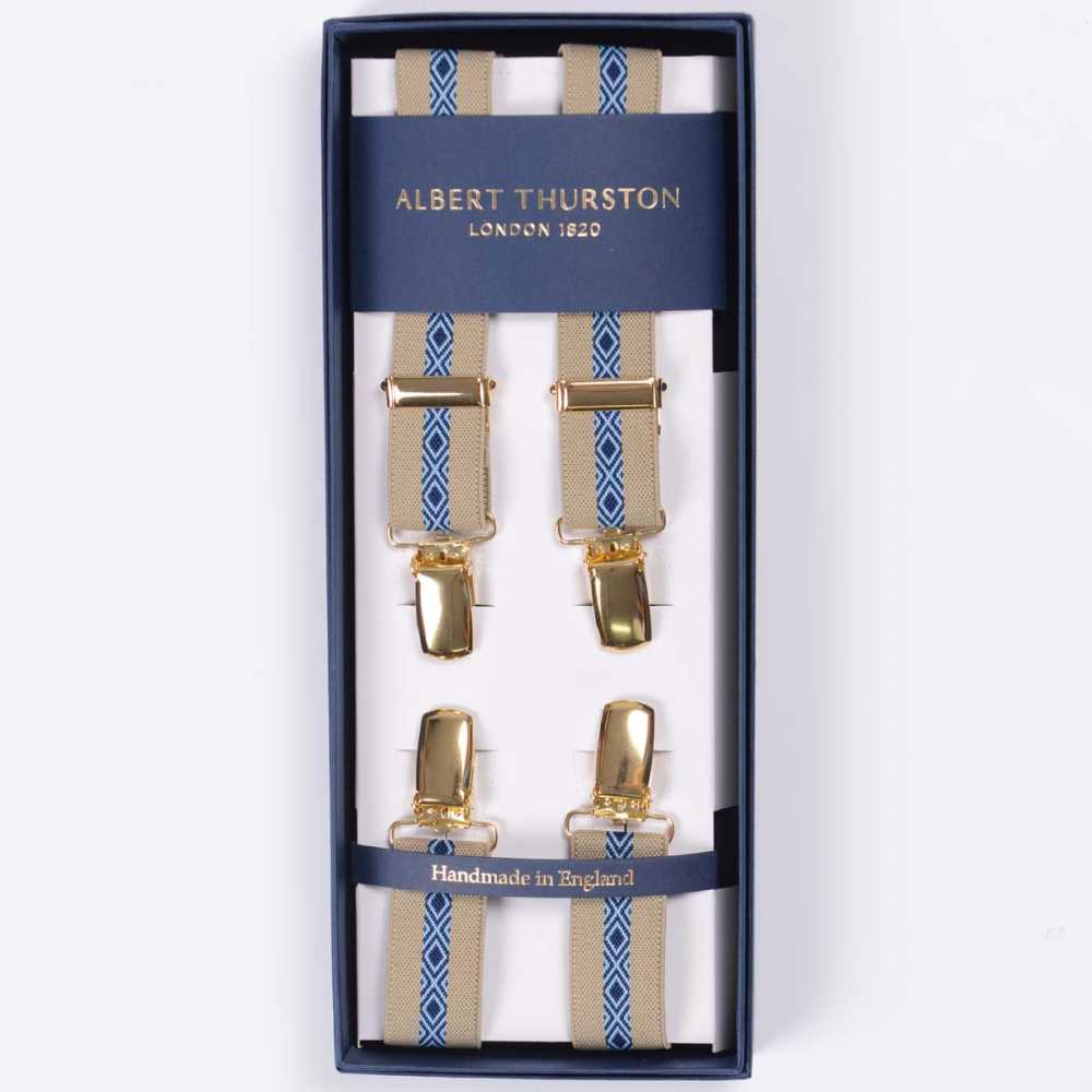 ATX-2595 Albert Thurston吊带X 型夹子4 点 25 毫米松紧带（松紧带）[正装配饰] ALBERT THURSTON