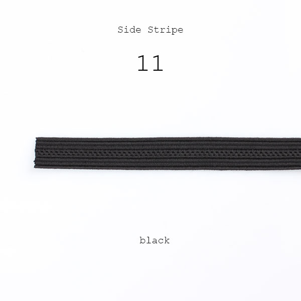 11 侧条纹带100%人造丝 条纹边框侧条纹9mm 宽度 黑色[缎带/丝带带绳子] 山本（EXCY）