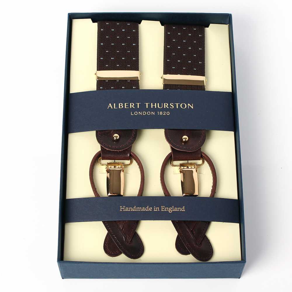AT-2313-BR Albert Thurston吊带针点设计 35MM 棕色[正装配饰] ALBERT THURSTON