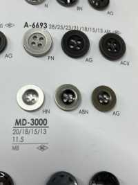 MD3000 用于夹克和西装的 4 孔金属纽扣 爱丽丝纽扣 更多图片