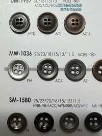 MW1036 用于夹克和西装的 4 孔金属纽扣 爱丽丝纽扣 更多图片