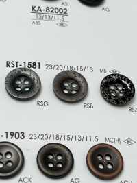 RST1581 用于夹克和西装的 4 孔金属纽扣 爱丽丝纽扣 更多图片