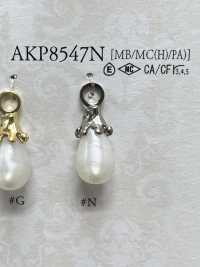 AKP8547N 带珍珠的拉链点（拉头） 爱丽丝纽扣 更多图片