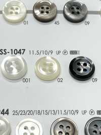 SS-1047 用于简单衬衫和衬衫的 4 孔聚酯纤维纽扣 爱丽丝纽扣 更多图片