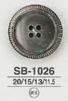 SB-1026 黑蝶贝贝壳材质，正面4孔，光面纽扣