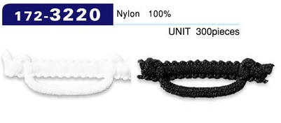 172-3220 扣眼 Woolly Nylon 型水平 37mm (300 件)[扣眼盘扣] 达琳（DARIN）