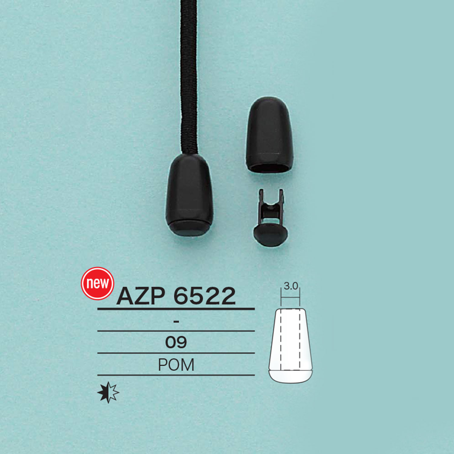AZP6522 单独的绳帽[扣和环] 爱丽丝纽扣