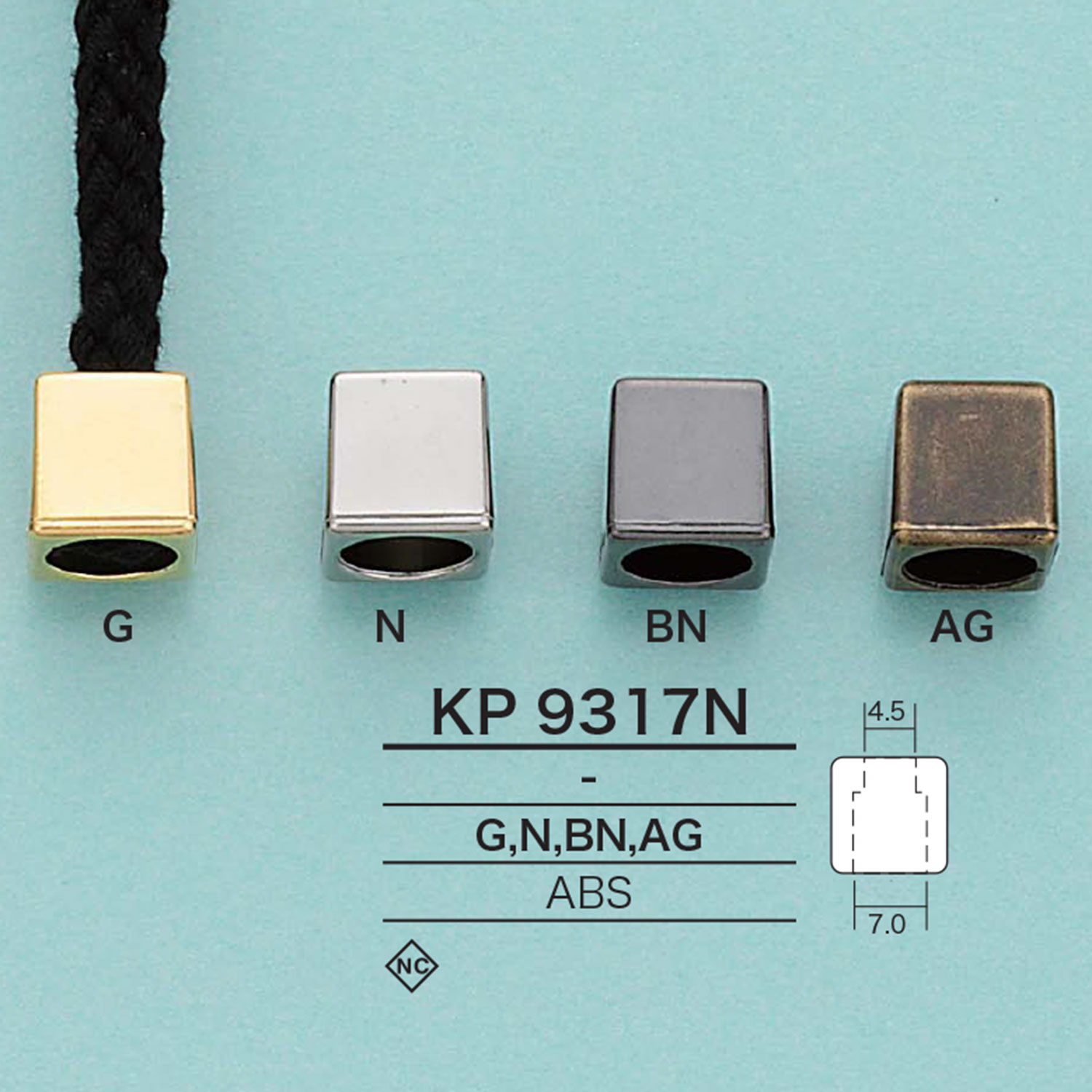 KP9317N 方绳帽（电镀）[扣和环] 爱丽丝纽扣