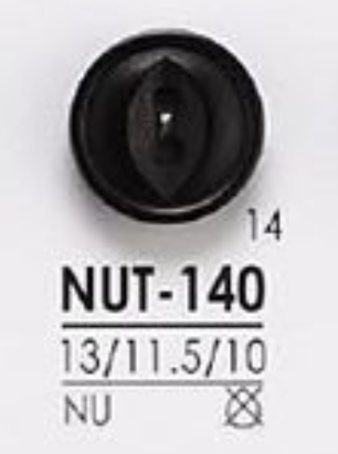 NUT140 带 2 个前孔的纽扣，由椰壳制成 爱丽丝纽扣