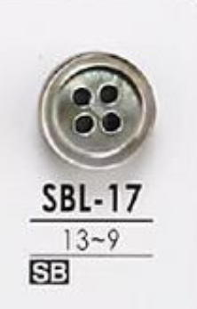 SBL17 黑蝶贝贝壳材质，4孔纽扣，无色 爱丽丝纽扣